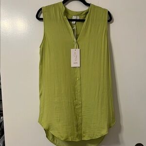 Joie Sleeveless Lime Blouse Size small